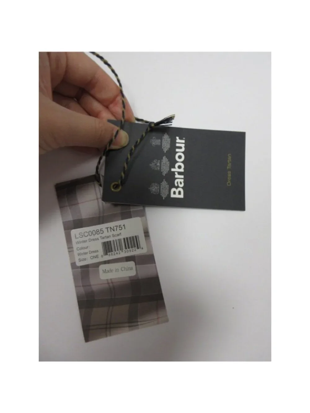 Barbour Scarf OS Lambswool Cashmere Dress Tartan Plaid Fringe NEW